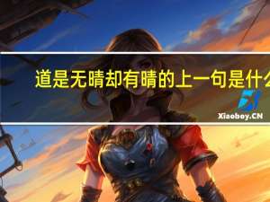 道是无晴却有晴的上一句是什么
