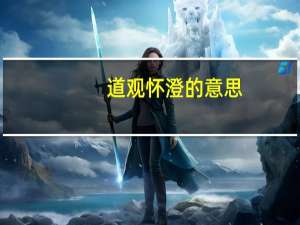 道观怀澄的意思