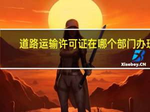 道路运输许可证在哪个部门办理