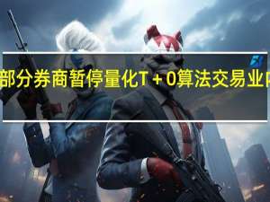 部分券商暂停量化T＋0算法交易业内人士：单边行情会放大风险敞口