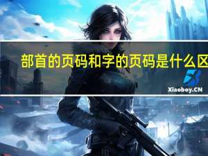 部首的页码和字的页码是什么区别