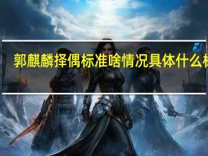 郭麒麟择偶标准啥情况具体什么标准