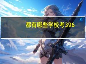 都有哪些学校考396