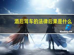 酒后驾车的法律后果是什么