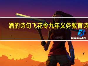酒的诗句飞花令九年义务教育诗词