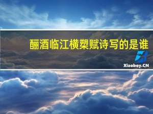 酾酒临江横槊赋诗写的是谁