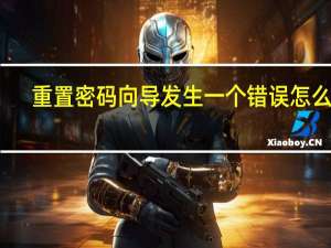 重置密码向导发生一个错误怎么办