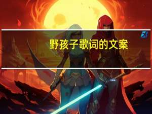 野孩子歌词的文案（野孩子歌词）