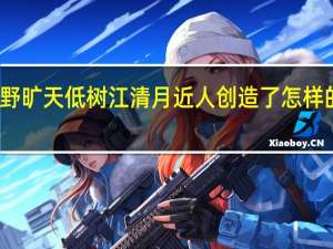 野旷天低树江清月近人创造了怎样的意境