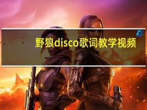 野狼disco歌词教学视频（野狼disco歌词）