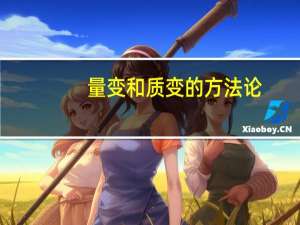 量变和质变的方法论