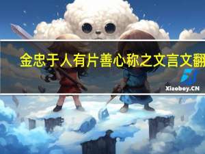 金忠于人有片善心称之文言文翻译