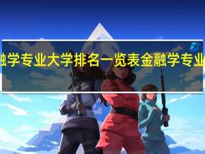 金融学专业大学排名一览表金融学专业大学排名