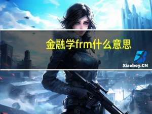 金融学frm什么意思