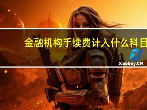 金融机构手续费计入什么科目