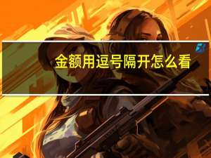 金额用逗号隔开怎么看