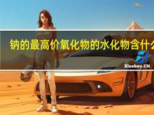 钠的最高价氧化物的水化物含什么键（钠的最高价氧化物）