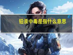 铅汞中毒是指什么意思