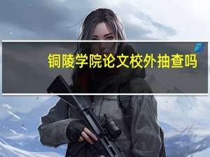 铜陵学院论文校外抽查吗