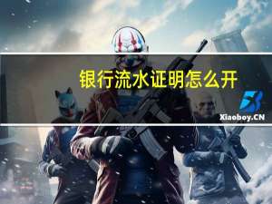 银行流水证明怎么开