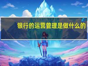 银行的运营管理是做什么的