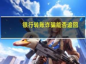 银行转账诈骗能否追回