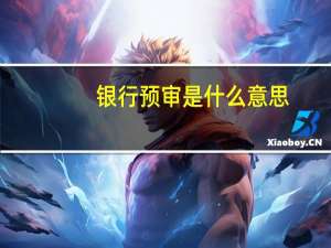 银行预审是什么意思