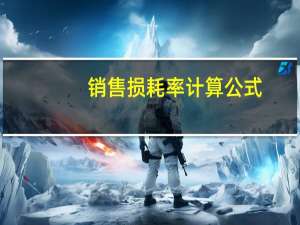 销售损耗率计算公式