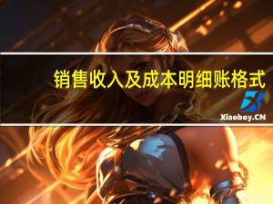 销售收入及成本明细账格式