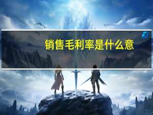 销售毛利率是什么意