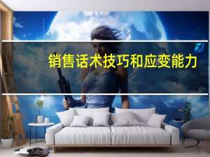 销售话术技巧和应变能力