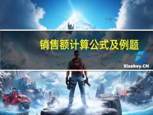 销售额计算公式及例题（销售额计算公式）