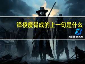 锋棱瘦骨成的上一句是什么