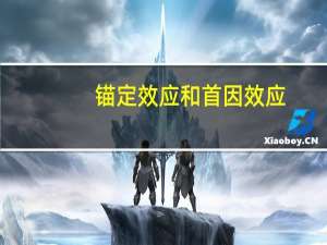 锚定效应和首因效应（锚定效应）