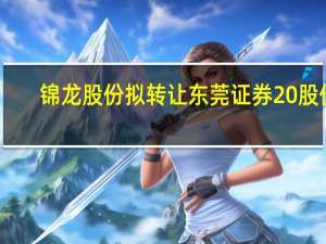 锦龙股份拟转让东莞证券20%股份