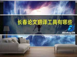 长春论文翻译工具有哪些