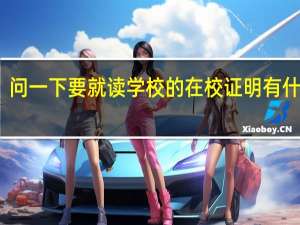 问一下要就读学校的在校证明有什么用
