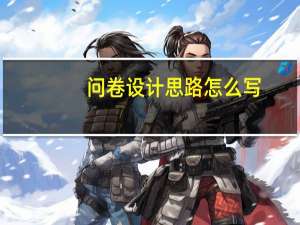 问卷设计思路怎么写