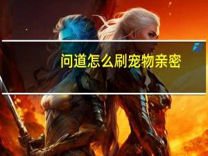 问道怎么刷宠物亲密