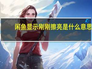 闲鱼显示刚刚擦亮是什么意思（闲鱼上的擦亮什么意思）