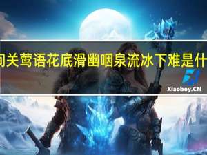 间关莺语花底滑幽咽泉流冰下难是什么意思