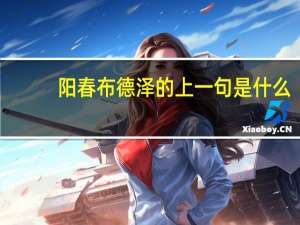 阳春布德泽的上一句是什么