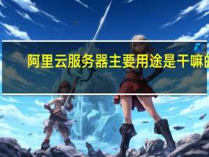 阿里云服务器主要用途是干嘛的