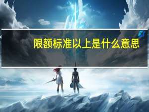 限额标准以上是什么意思（限额以上企业是什么意思）