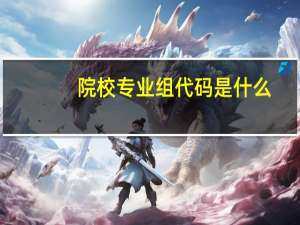 院校专业组代码是什么