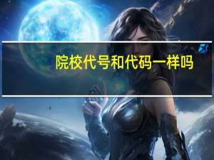院校代号和代码一样吗