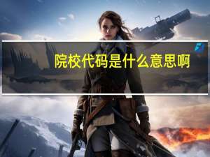 院校代码是什么意思啊