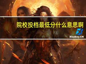 院校投档最低分什么意思啊