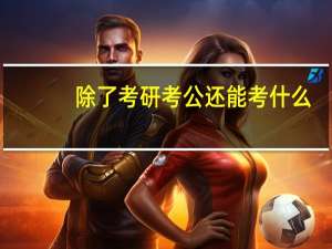 除了考研考公还能考什么