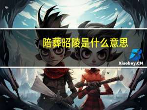 陪葬昭陵是什么意思